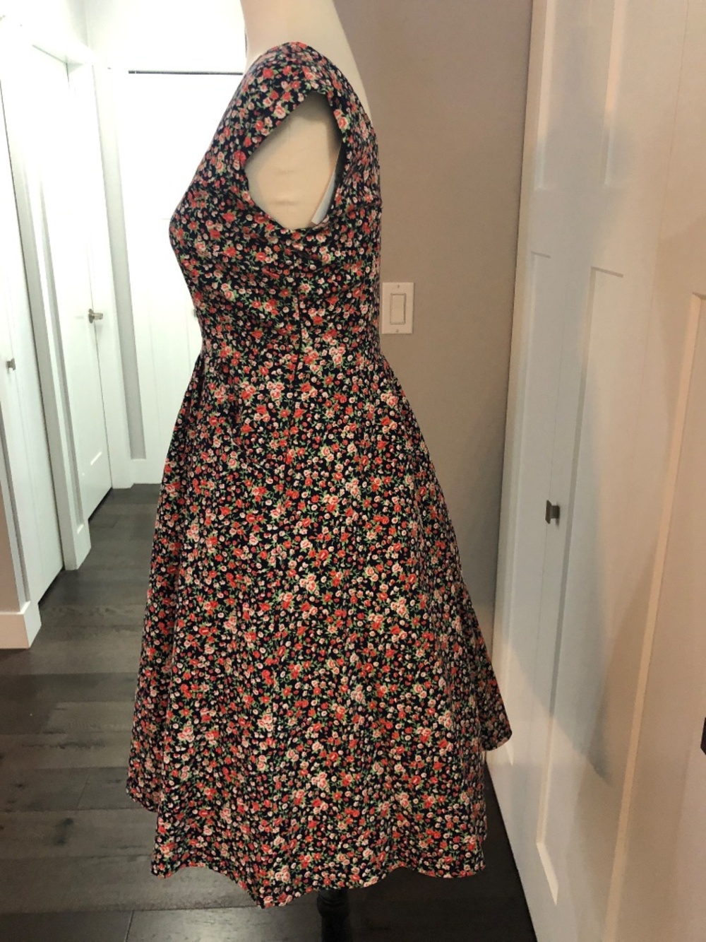 Lindy Bop Navy Ditsy Dress - Picture 2 of 7